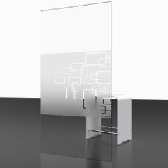Schulte porte de douche pivotante, 90 x 192 cm, verre 5 mm transparent anticalcaire, sérigraphie Softcube, style industriel, profilé alu-naturé 4