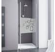 Schulte porte de douche pivotante, 90 x 192 cm, verre 5 mm transparent anticalcaire, sérigraphie Softcube, style industriel, profilé alu-naturé
