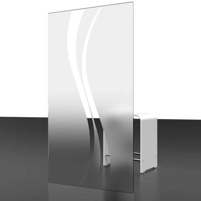 Schulte porte de douche pivotante, 80 x 192 cm, verre 5 mm transparent anticalcaire, sérigraphie Liane, style industriel, profilé alu-naturé 3