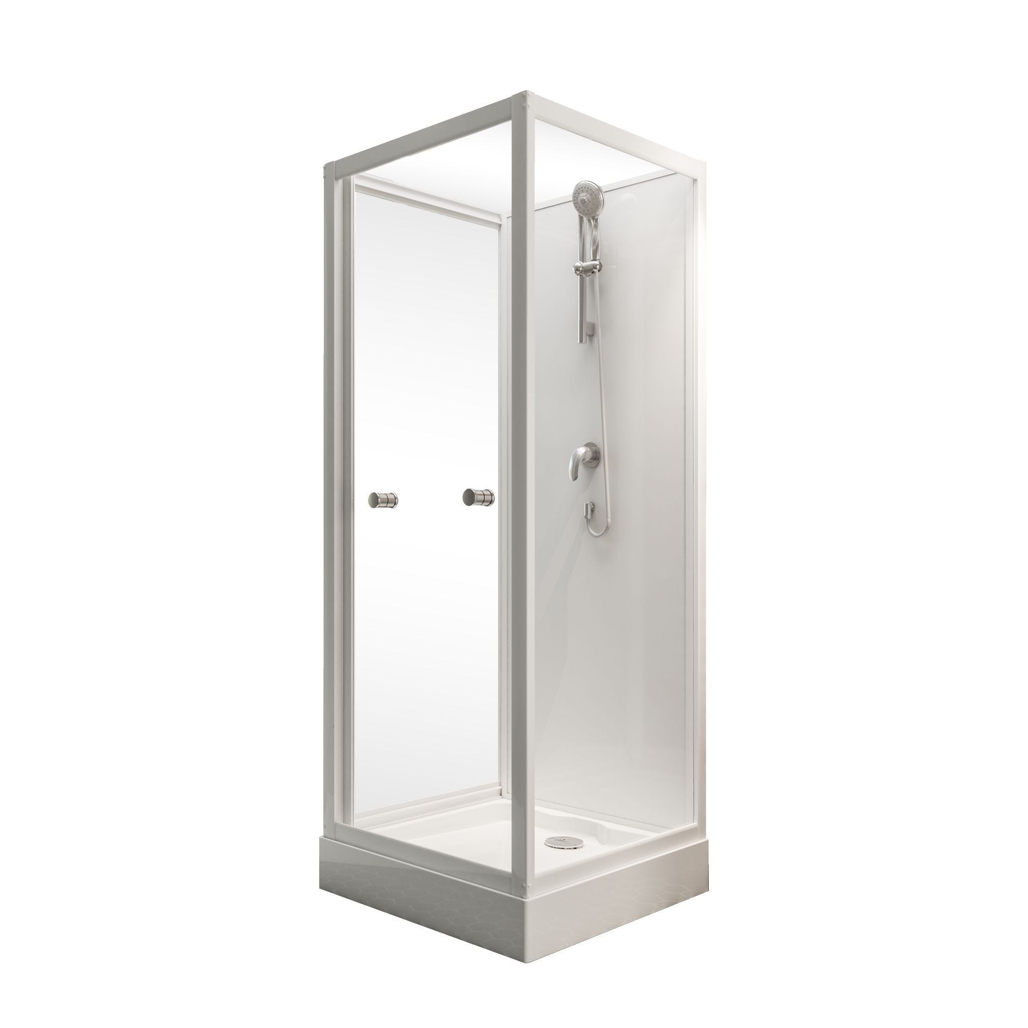 Schulte cabine de douche intégrale, 80 x 80 x 210 cm, verre de sécurité 5 mm, cabine de douche complète, blanc alpin, Juist II 1