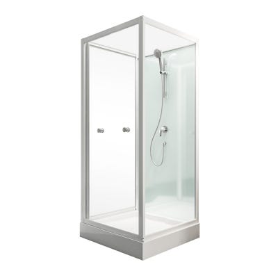 Cabine de douche intégrale, 80 x 80 x 210 cm, verre de sécurité 5 mm, cabine de douche complète, blanc alpin, Juist II, SCHULTE