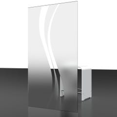 Schulte porte de douche pivotante, 90 x 192 cm, verre 5 mm transparent anticalcaire, sérigraphie Liane, style industriel, profilé alu-naturé 3
