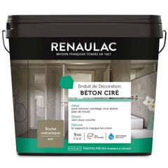 Renaulac Peinture Beton Cire Roche Volcanique - 9kg - 6m2 / Pot 0
