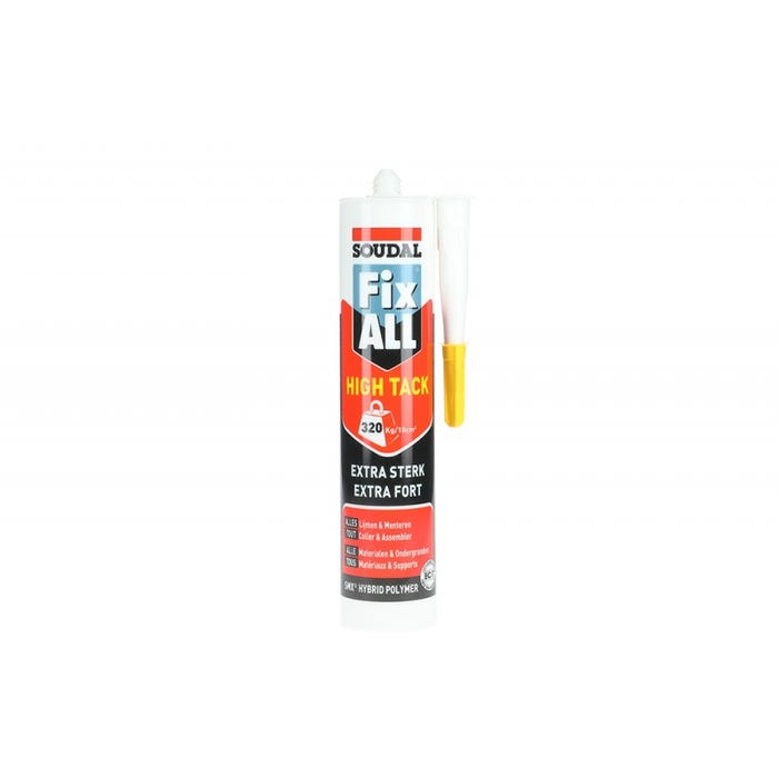 Mastic colle Fix All High Tack gris cartouche 290ml - SOUDAL - 100270 6
