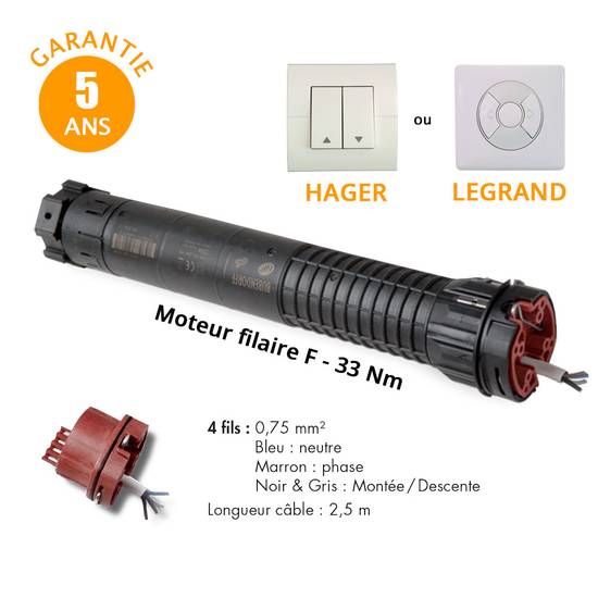 Moteur filaire MI2 à commande impulsionnelle - Bubendorff - 33 Nm - 220043
