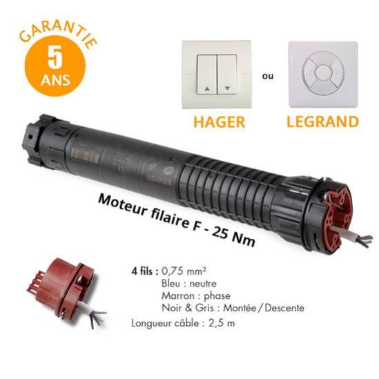 Moteur filaire MI2 à commande impulsionnelle Bubendorff - 25 Nm - 220042