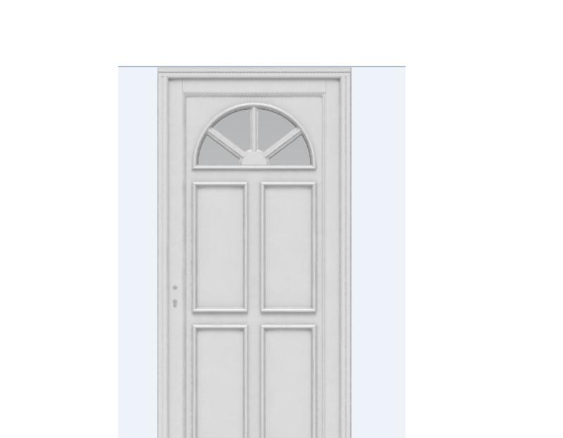 Porte D Entree Modele 'Vil' Prepeint Blanc 215X90 Poussant Droite