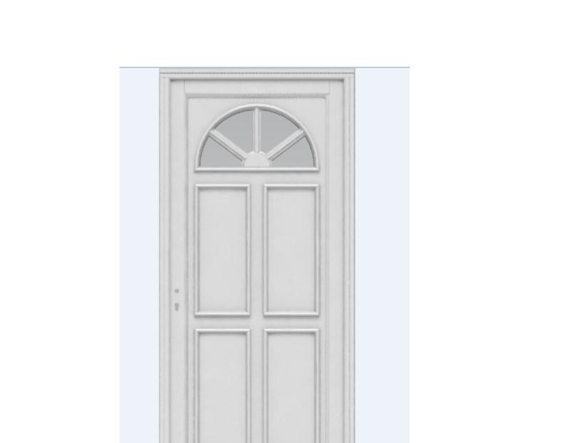 Porte D Entree Modele 'Vil' Prepeint Blanc 215X90 Poussant Droite - GD MENUISERIES