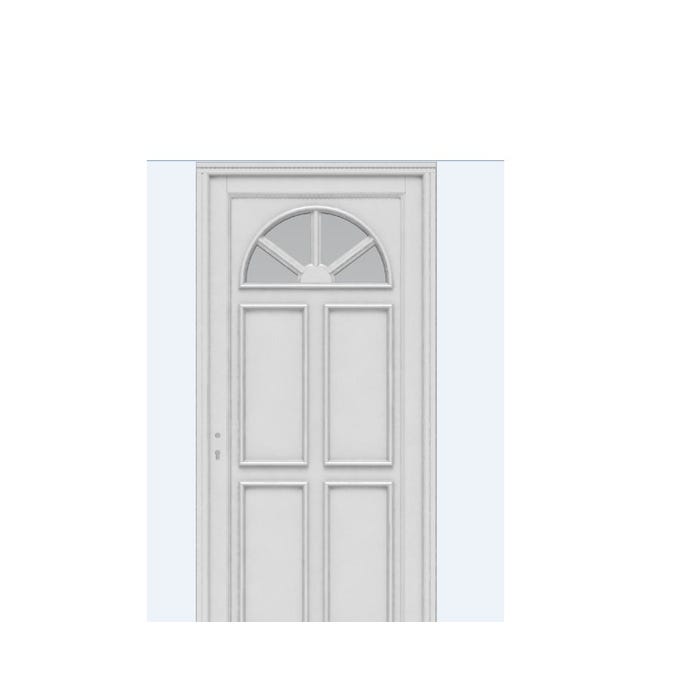 Porte d'entrée Bois vitrée, Vil Prepeint Blanc, H,215xl,90 p, droit Côtes Tableau GD MENUISERIES 1