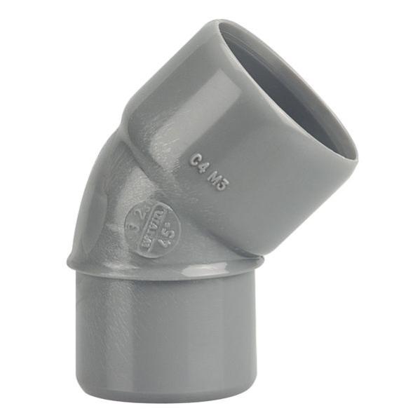 Coude PVC Mâle Femelle 45° D75 - WAVIN - 3025820