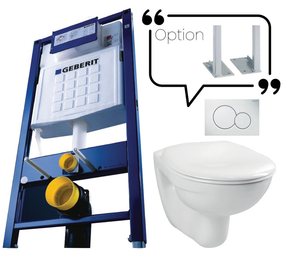 Pack Wc suspendu autoportant avec abattant standard blanc - GEBERIT - PROMO-AUTO
