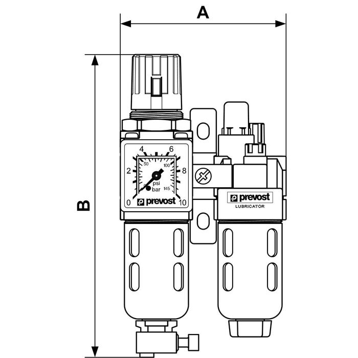 Filtre régulateur pneumatique ALTO 1 - PREVOST - KTB SM1 1