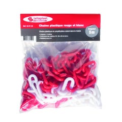 Chaîne en plastique 5m rouge/blanche N°8 LS sachet - TALIAPLAST - 530122 1