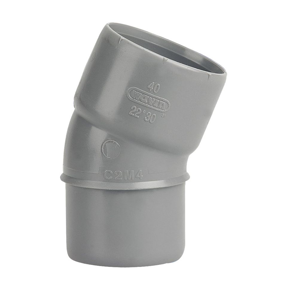 Coude PVC mâle-femelle 20°30 Ø40 - WAVIN - 3025730