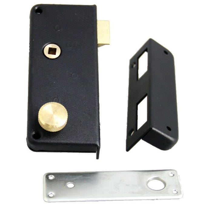 Serrure monopoint en applique à fouillot extra-plat CR 2 à 2 clés de cylindre 40 mm gauche - JPM - 418300-01-21 2