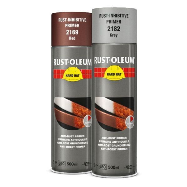Primaire antirouille Hard Hat® brun rouge 500ml - RUST-OLEUM - 2169