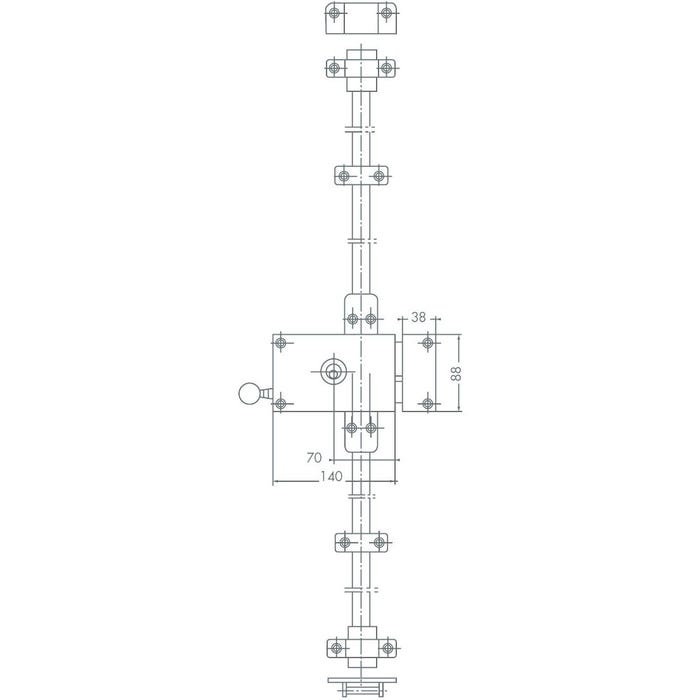 Serrure 3 points VEGA horizontal tirage cylindre de 45 mm gauche - JPM - 530000-17-2A 2