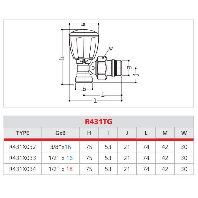 Robinet de radiateur droit 1/2 D18 - GIACOMINI - R432X034 2