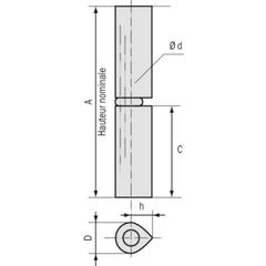Serrure 4G horizontal fouillot Cylindre de 50 droite - JPM - 114000-02-1A 2