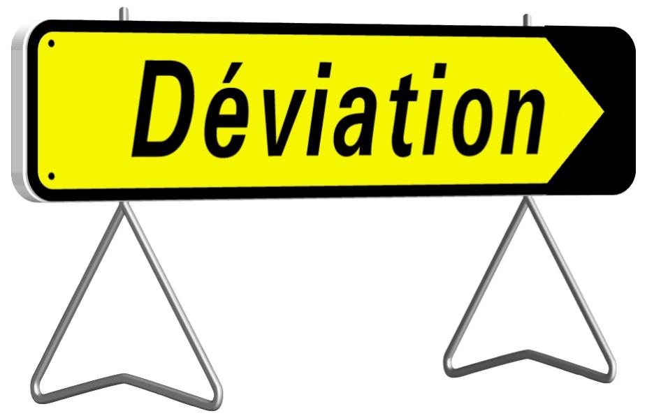 Panneau de signalisation réctangulaire 1000x300 mm 'Déviation' - TALIAPLAST - 526011