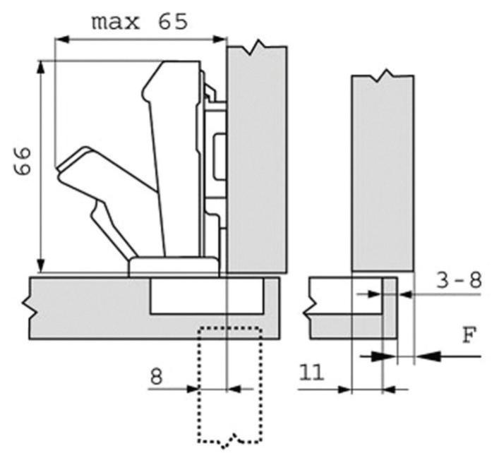 Charnière CLIP TOP ouverture 170° grand coude à visser - BLUM - CH71655