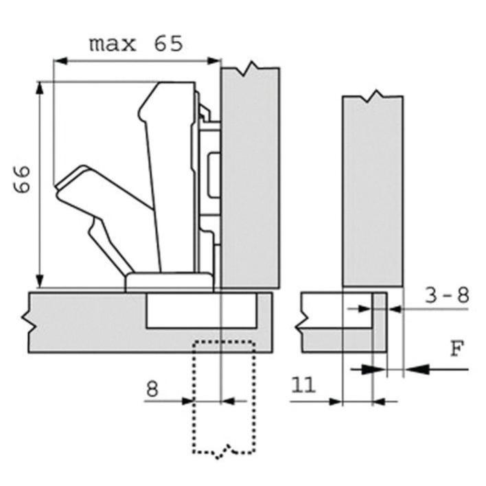 Charnière CLIP TOP ouverture 170° grand coude à visser - BLUM - CH71655