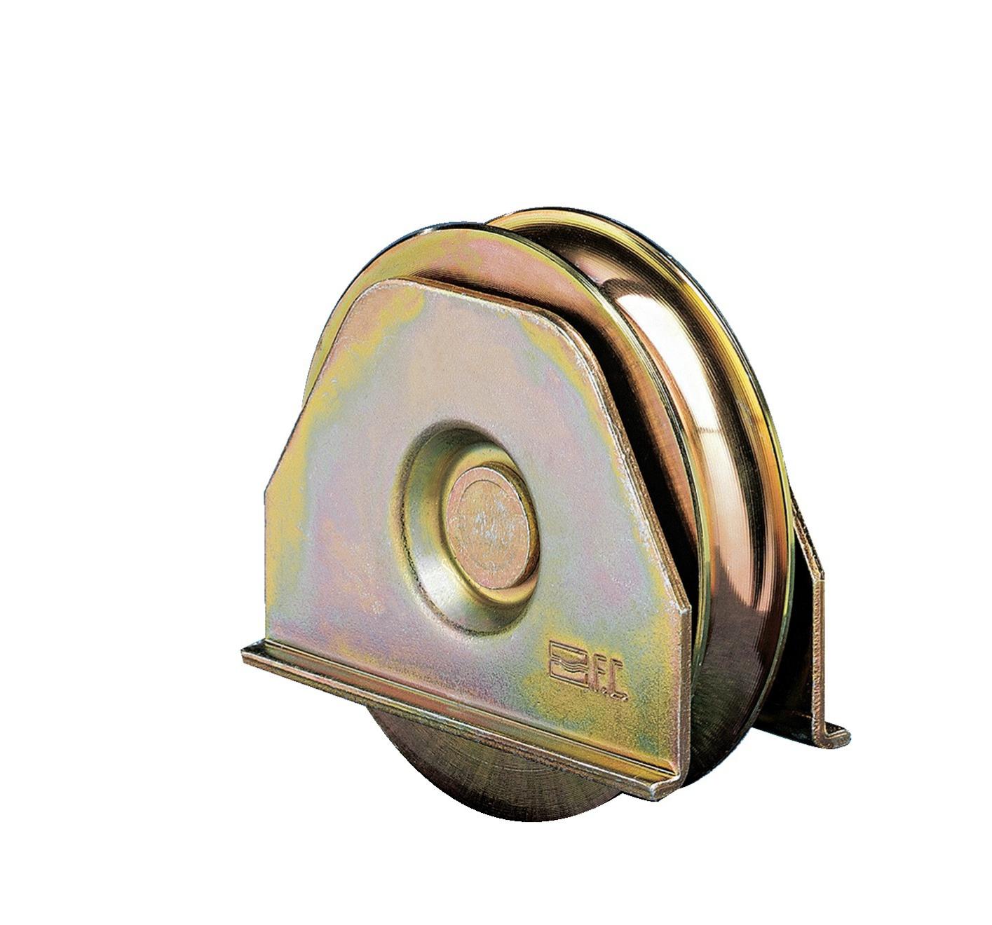 Roue à platine externe gorge V 120mm charge de 220kg - COMUNELLO - 330V-101