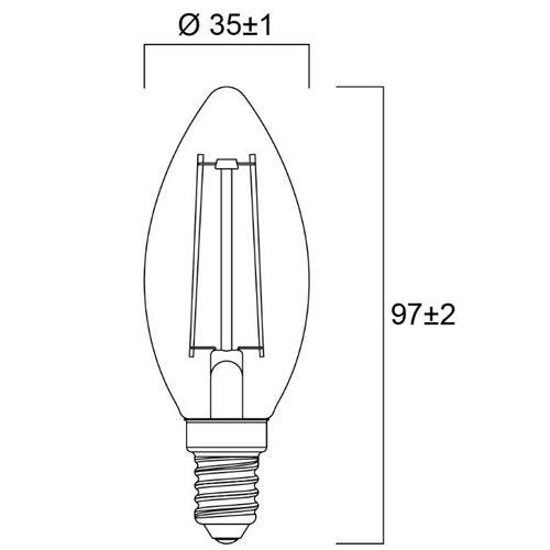 Lampe TOLEDO RETRO flamme 827 E14 4,5W 470lm nouveau modèle - SYLVANIA - 0029373 1