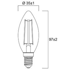 Lampe TOLEDO RETRO flamme 827 E14 4,5W 470lm nouveau modèle - SYLVANIA - 0029373 1