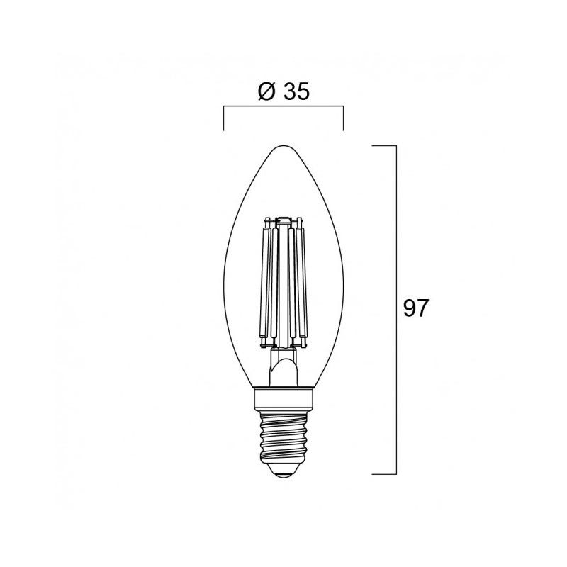 Lampe TOLEDO RETRO flamme 827 E14 4,5W 470lm nouveau modèle - SYLVANIA - 0029373 4