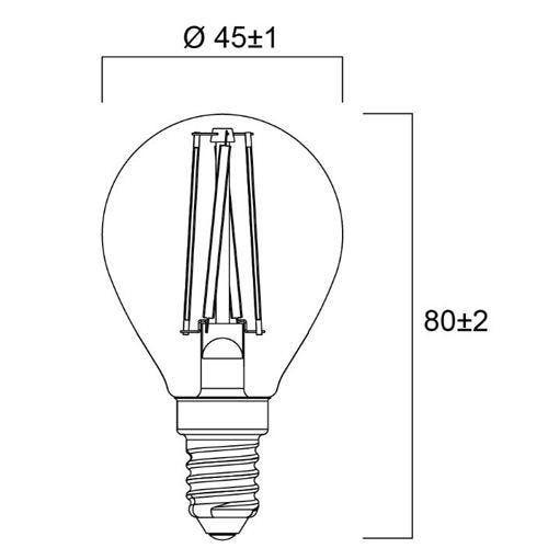 Ampoule sphérique TOLEDO Retro satiné 4,5W 470lm E14 - SYLVANIA - 0029536 2