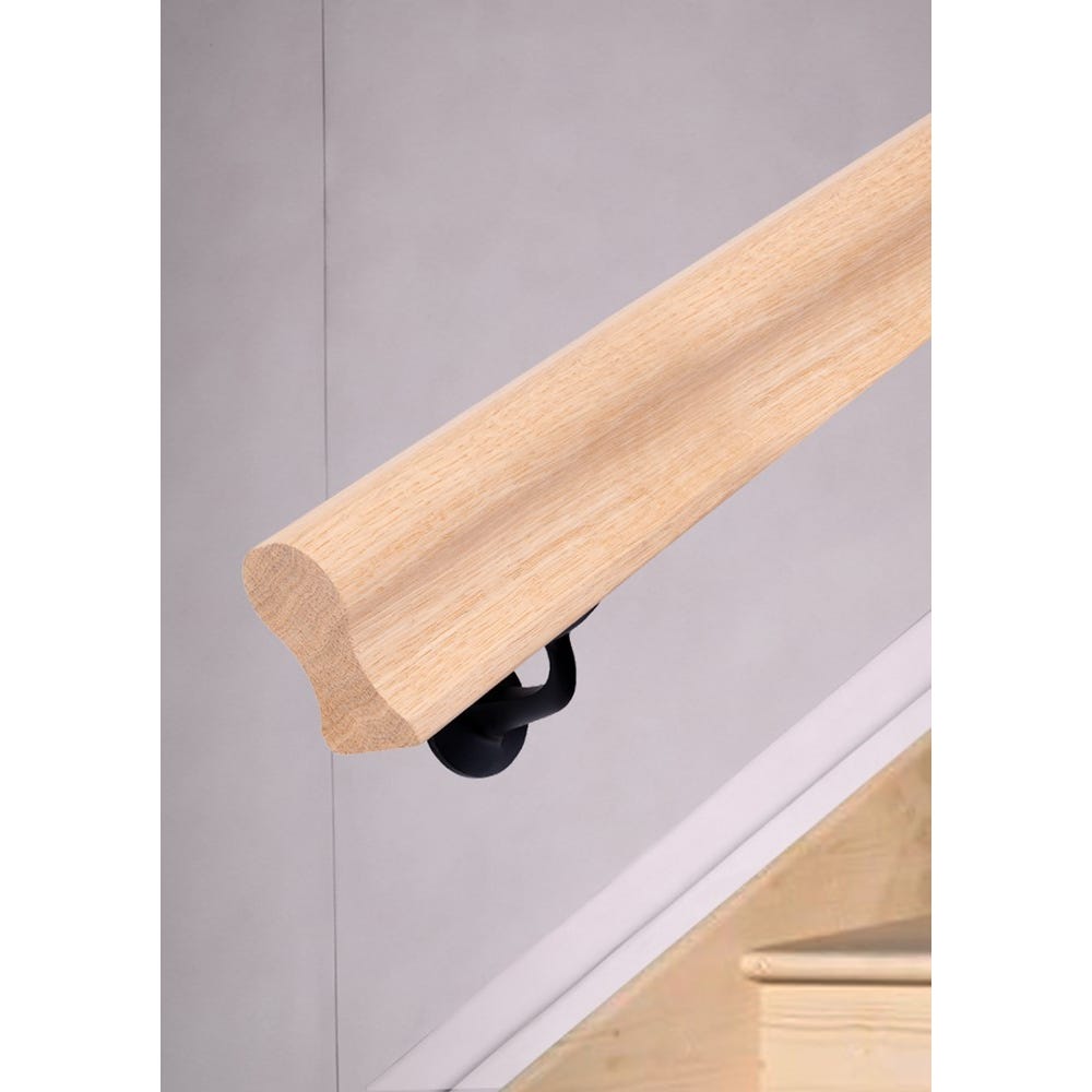 HANDYSTAIRS main courante - Rampe d'escalier avec profil oméga - 47 x 75 mm - Chêne - 150 cm - Non traité 1