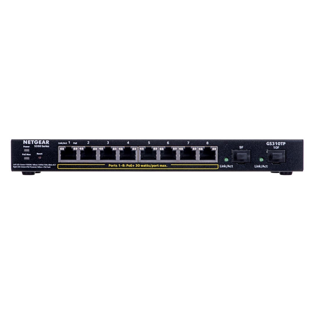 Switch Ethernet NETGEAR Gigabit S350 GS310TP100EUS 8 Ports POE / 2 SFP Manageable 1