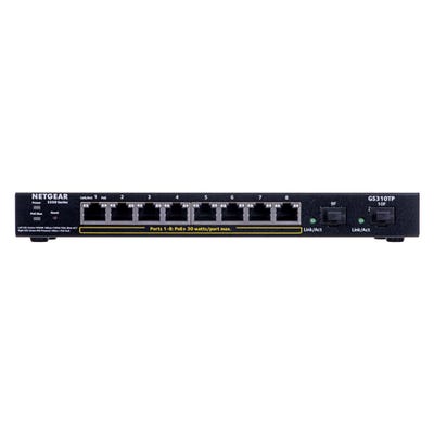 Switch Ethernet NETGEAR Gigabit S350 GS310TP100EUS 8 Ports POE / 2 SFP Manageable 1