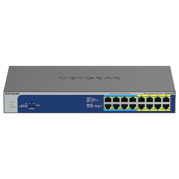 NETGEAR GS516UP Switch Ethernet 16 ports Gigabit dont 8 PoE+ et 8 PoE++ 380W Rackable 0