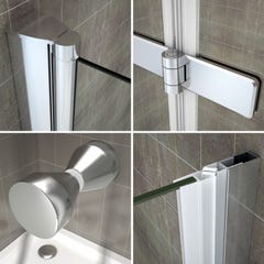 MONA Porte de douche pliante H 195 cm largeur réglable de 100 à 104 cm verre transparent 4