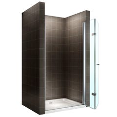 MONA Porte de douche pliante H 195 cm largeur réglable de 80 à 84 cm verre transparent 2
