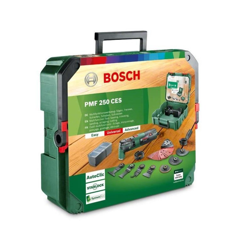 Outil multifonction Bosch - PMF 250 CES Livre avec 1 boite a outils SystemBox, 20 Accessoires 1