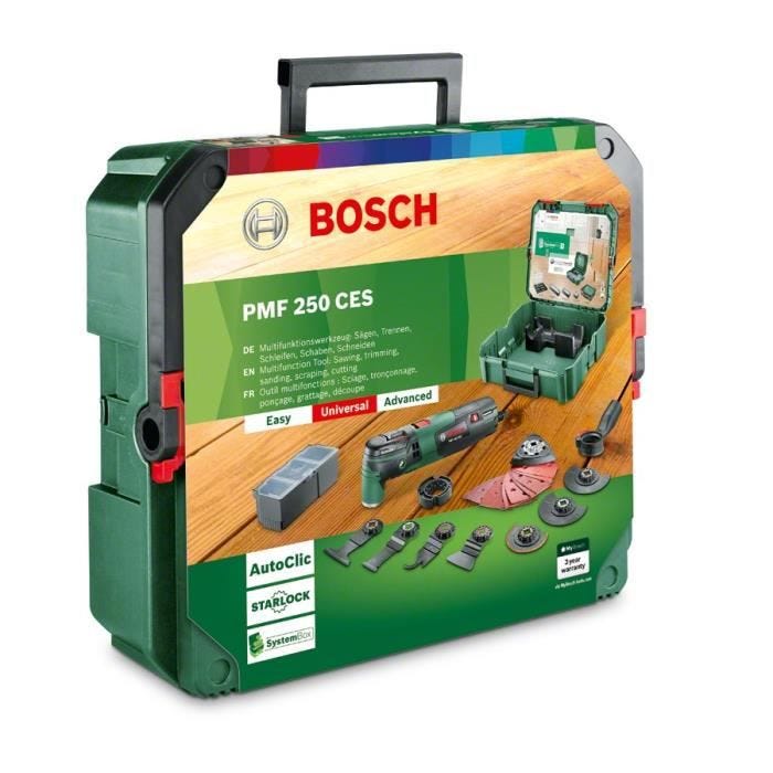 Outil multifonction Bosch - PMF 250 CES Livre avec 1 boite a outils SystemBox, 20 Accessoires 6