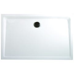 Schulte receveur de douche acrylique, 120 x 80 x 3,5 cm, effet blanc, rectangulaire, extra plat à poser ou à encastrer, avec pieds, bac à douche 0