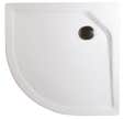 Schulte receveur de douche acrylique, 80 x 80 x 3,5 cm, effet blanc, quart de cercle, extra plat, à encastrer, avec pieds, bac douche