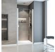Schulte porte de douche pivotante, 80 x 180 cm, verre transparent 5 mm, profilé blanc