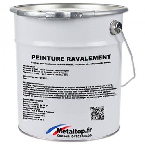 Peinture Ravalement - Metaltop - Gris kaki - RAL 7008 - Pot 5L 0