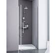 Schulte porte de douche pivotante, 80 x 192 cm, verre 5 mm transparent anticalcaire, style industriel, profilé aspect chromé