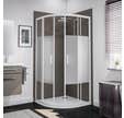 Schulte accès d'angle arrondi 90 x 90 x 190 cm avec portes de douche coulissantes, 5 mm, verre sablé au milieu, profilé blanc