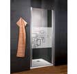 Schulte porte de douche pivotante, 80 x 192 cm, verre 5 mm anticalcaire, sérigraphie Softcube, style industriel, profilé aspect chromé