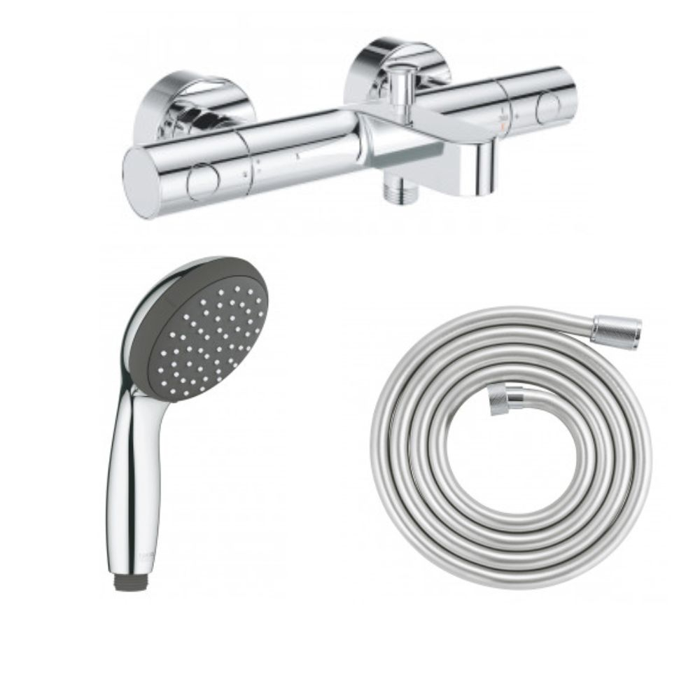 GROHE Mitigeur bain douche Precision Get avec douchette 1jet Vitalio Start 100 et flexible 200cm