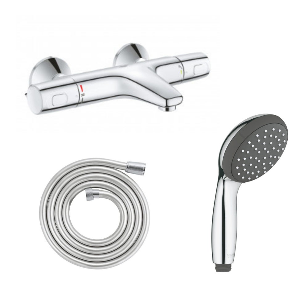 GROHE Mitigeur bain douche Precision Trend avec douchette 1jet Vitalio Start 100 et flexible 200cm