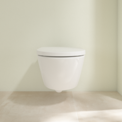 VILLEROY ET BOCH WC suspendu sans bride Subway 3.0 avec abattant, blanc CeramicPlus