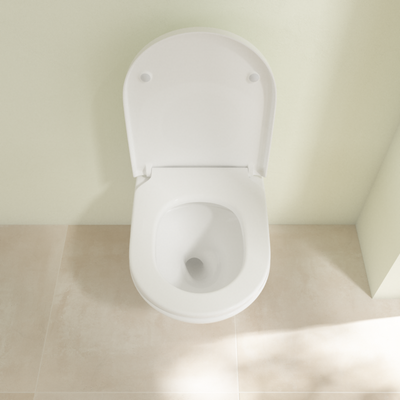 VILLEROY ET BOCH WC suspendu sans bride Subway 3.0 avec abattant, blanc CeramicPlus